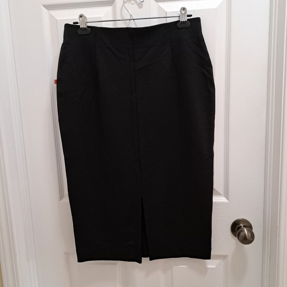 DKNY Black Skirt Straight Pencil Women's Midi Skirt Ponte Stretch Various Sizes - Picture 9 of 10